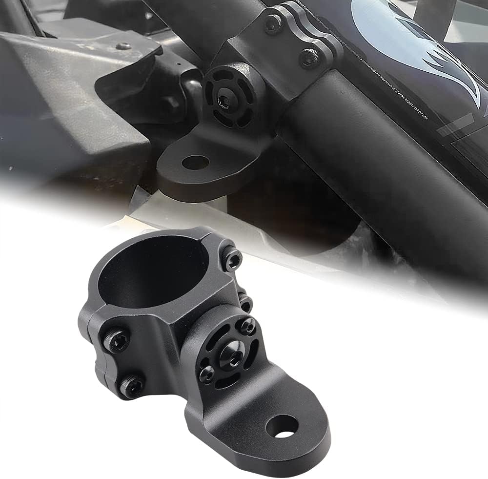 UHSSJUGA UTV Whip Light Antenna Flag Mount Bracket,1.75-1.875 Inch Roll Bar Clamps 360&deg;Rotating Tube Clamp Mounting Bracket for All UTV ATV Can Am Maverick X3(Black)