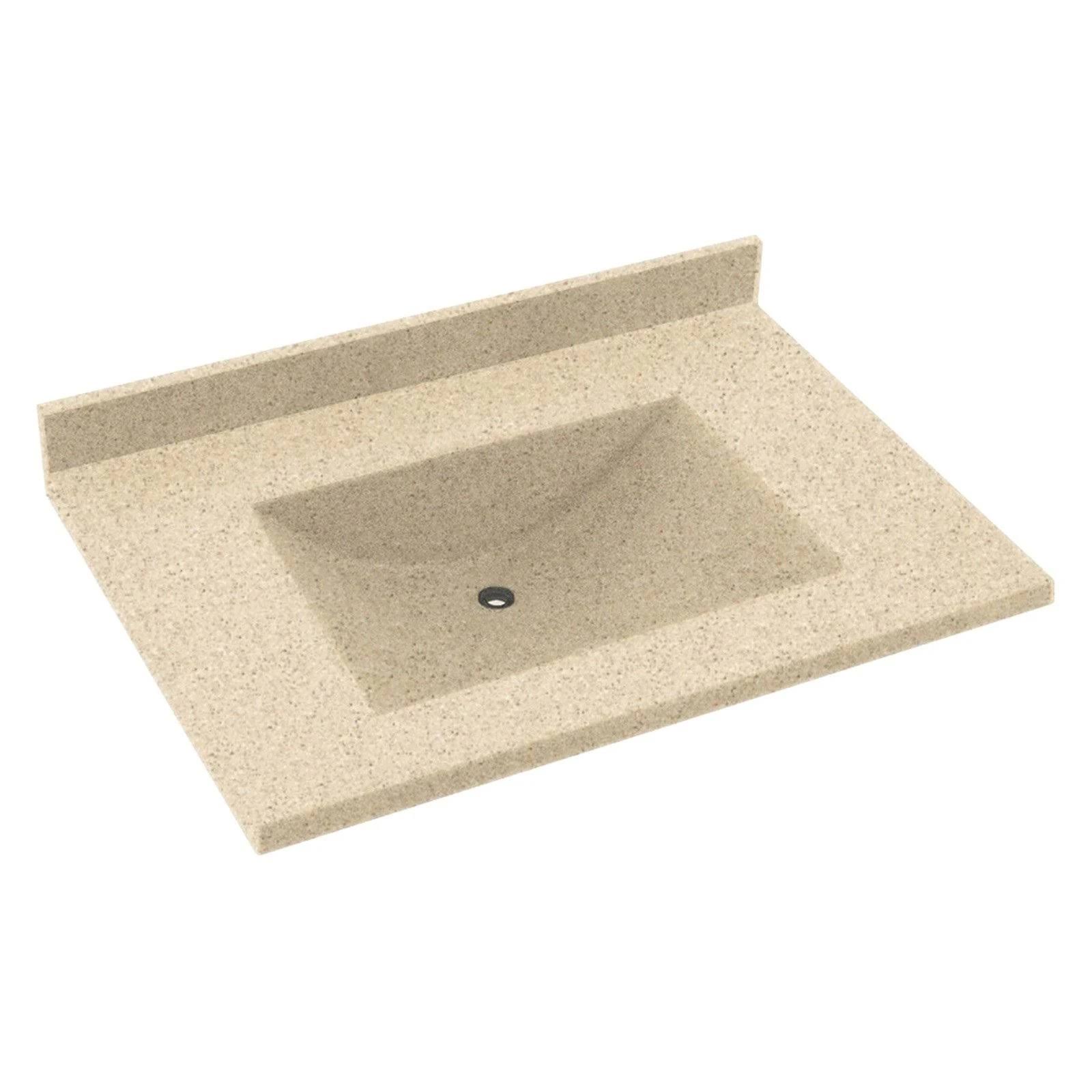 Swan Contour Solid Surface 37-in x 22-in Vanity Top in Bermuda Sand