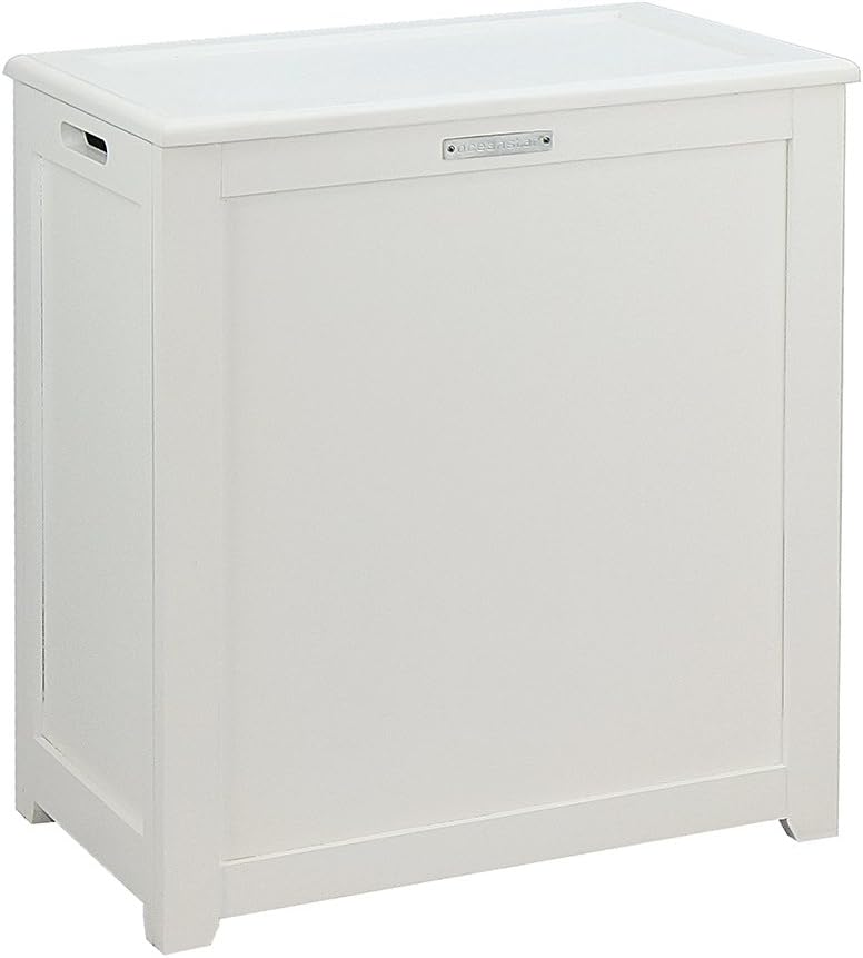 Oceanstar Storage Laundry Hamper, White Pack of 2