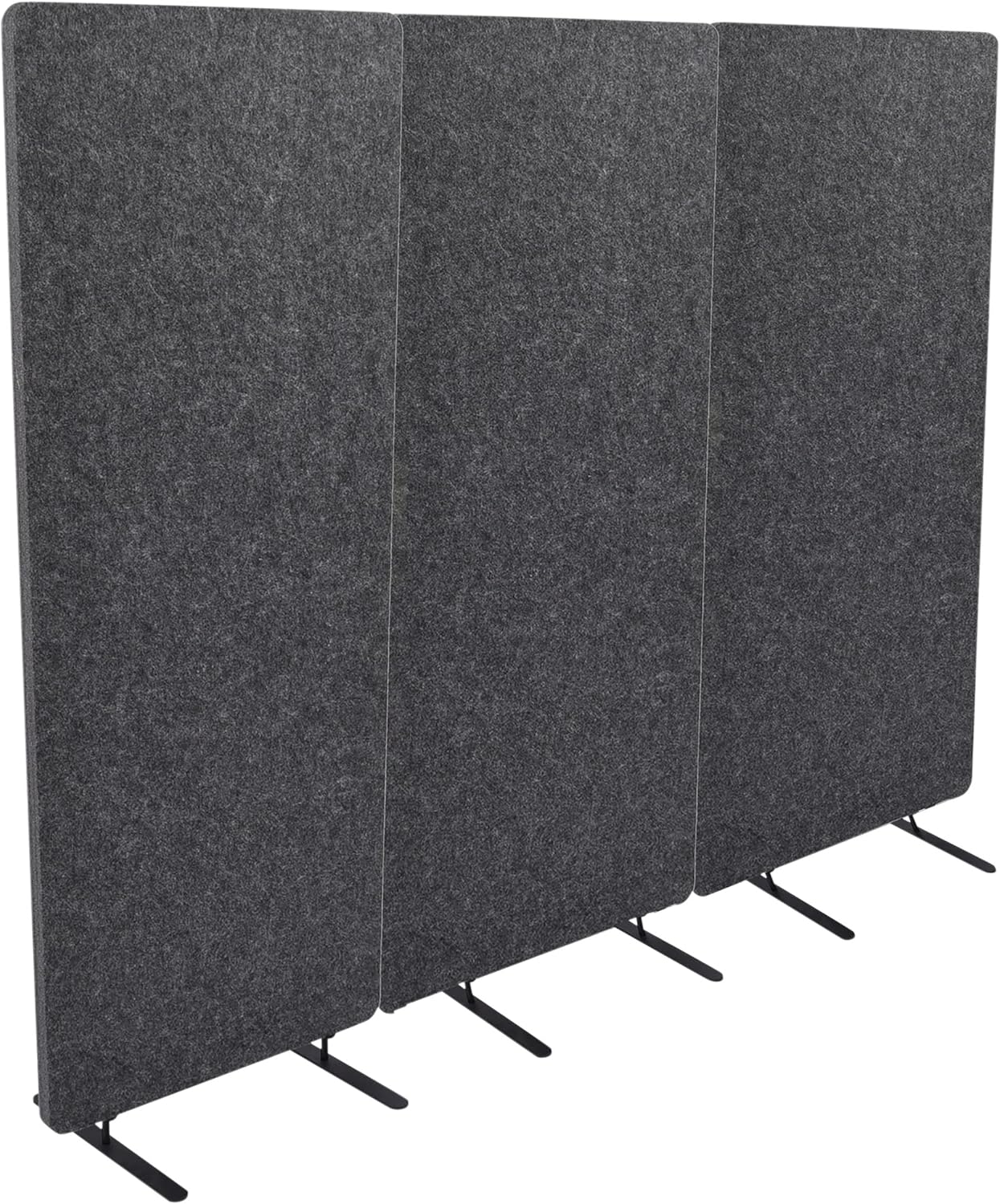 Stand Up Desk Store ReFocus Raw Freestanding Acoustic Desk Divider Privacy Panel to Reduce Noise and Visual Distractions (Anthracite Gray, 23.6