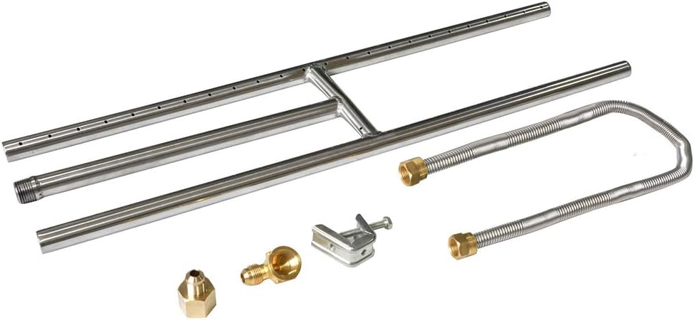Stanbroil Rectangular Stainless Steel H-Burner for Fireplace or Fire Pit, 30 x 6 Inches Pack of 2