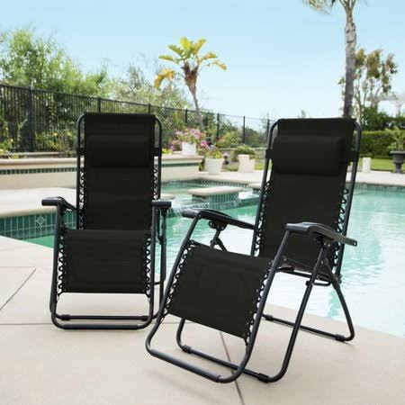 Latitude Run Sonora Jara Reclining Zero Gravity Chair (Set of 2), Black