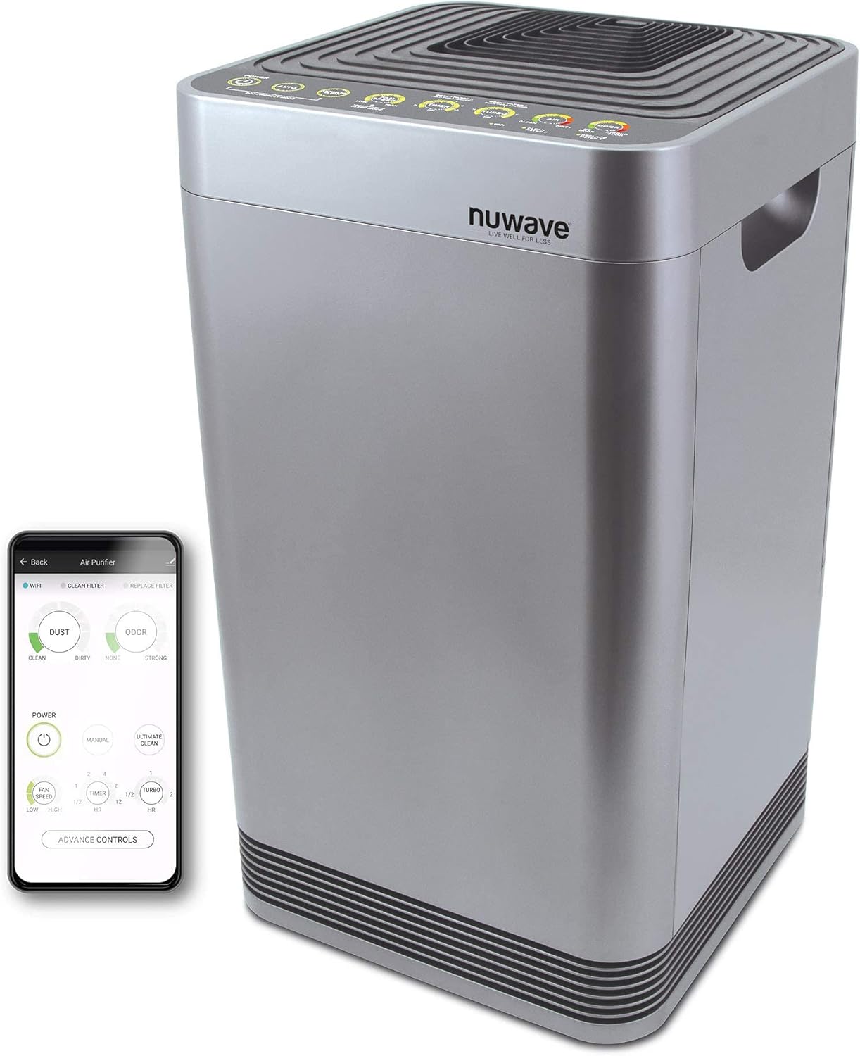 NuWave OxyPure Large Area Smart Air Purifier - Capture and Eliminate Smoke, Dust, Pollen, Mold, Pet Dander, Allergens, Lead, Formaldehyde, Gases, Bacteria, VOCs & Germs - NuWave Air Purifiers for Home