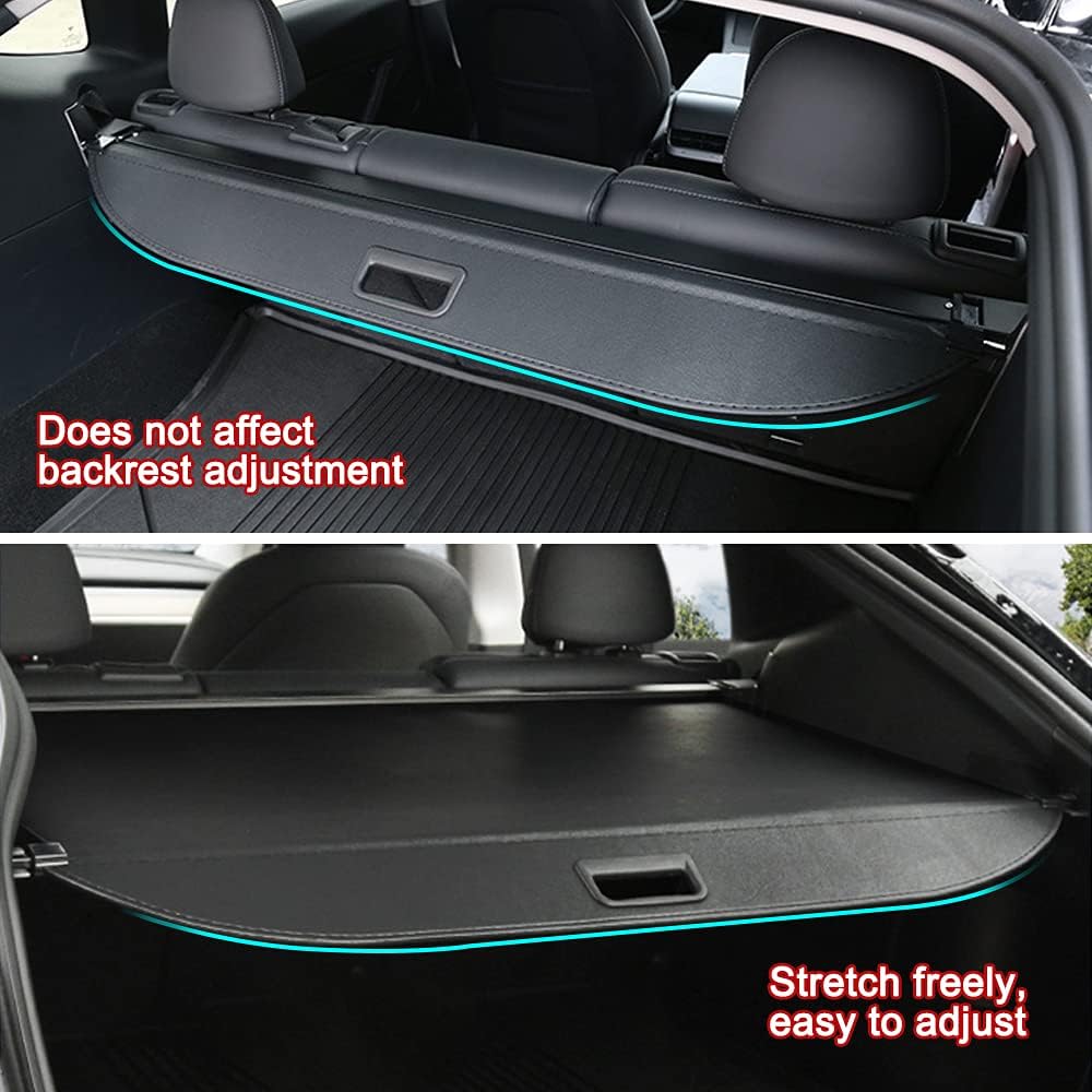 Rear Trunk Cargo Cover for Tesla Model Y 2021 Retractable Rear Trunk Parcel Shelf Security Cover Shield Shade Accessories