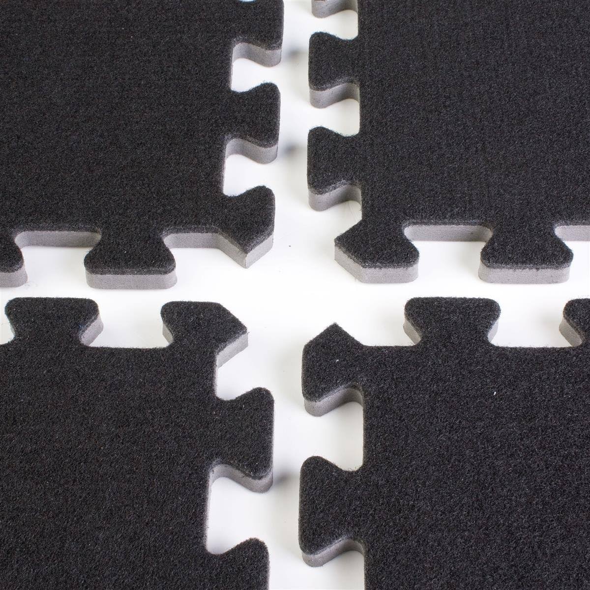 Displays2go Interlocking Mat Is Black Carpeted Foam, Portable and Durable - 10 x 10 Feet (TS10BKEC)