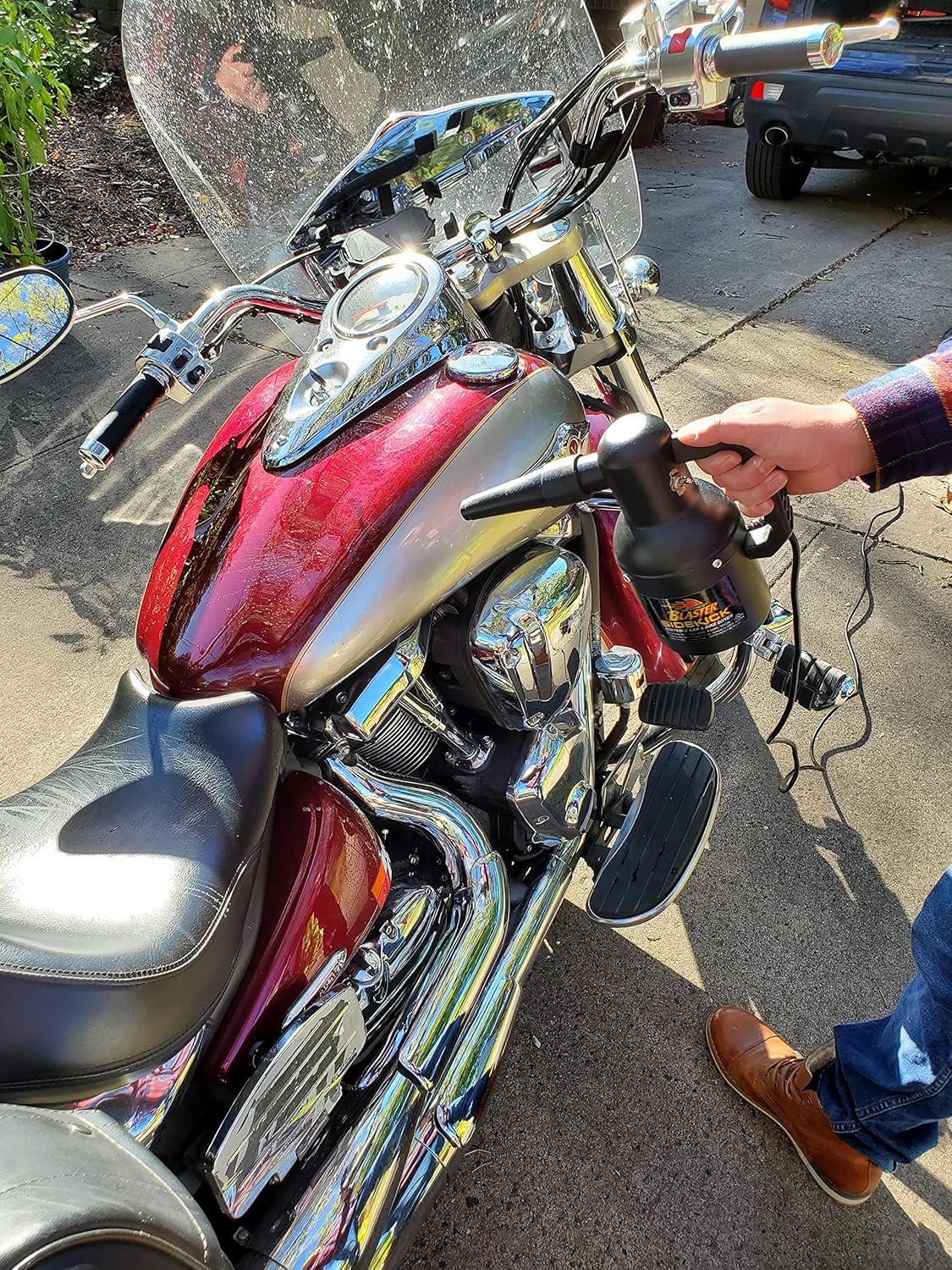 METROVAC Sidekick SK-1 Motorcycle Dryer | Metro Vac Air Force Blaster Sidekick | Includes 12 Foot Cord and Black Textured Matte Finish | 3 Extra Filters | Made in The USA