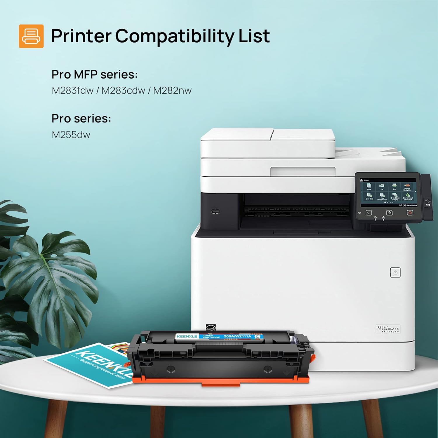KEENKLE Compatible Toner Cartridge Replacement for HP 206A 206X W2110A W2110X Compatible with Color Pro M255dw MFP M283fdw M283cdw M283 M255 Printer Toner (Black Cyan Yellow Magenta, 4 Pack)