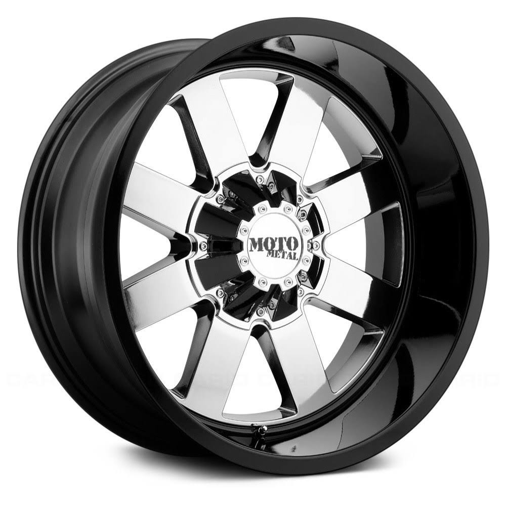 Moto Metal MO962 Wheel Rim 20x9 8x180 Gloss Black with PVD Chrome Center 0mm MO96229088900