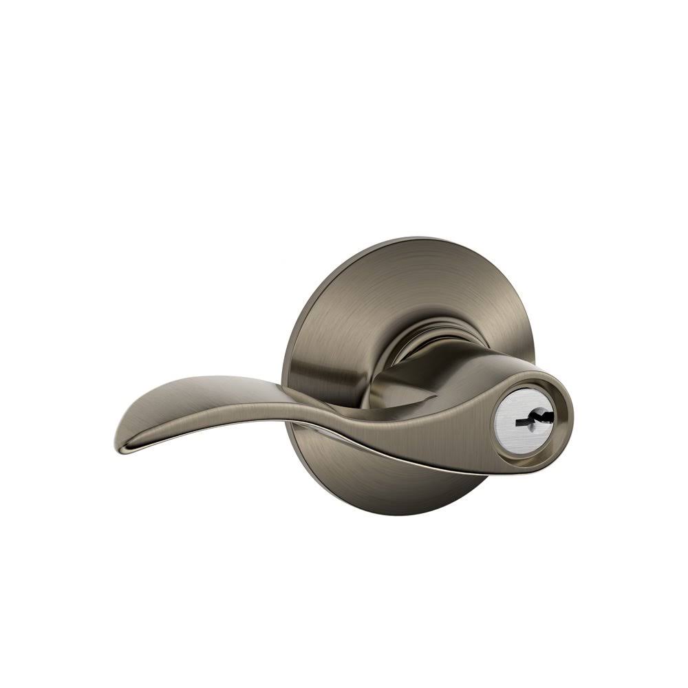 Schlage F51A ACC 620 Accent Keyed Entry Lever, Antique Pewter