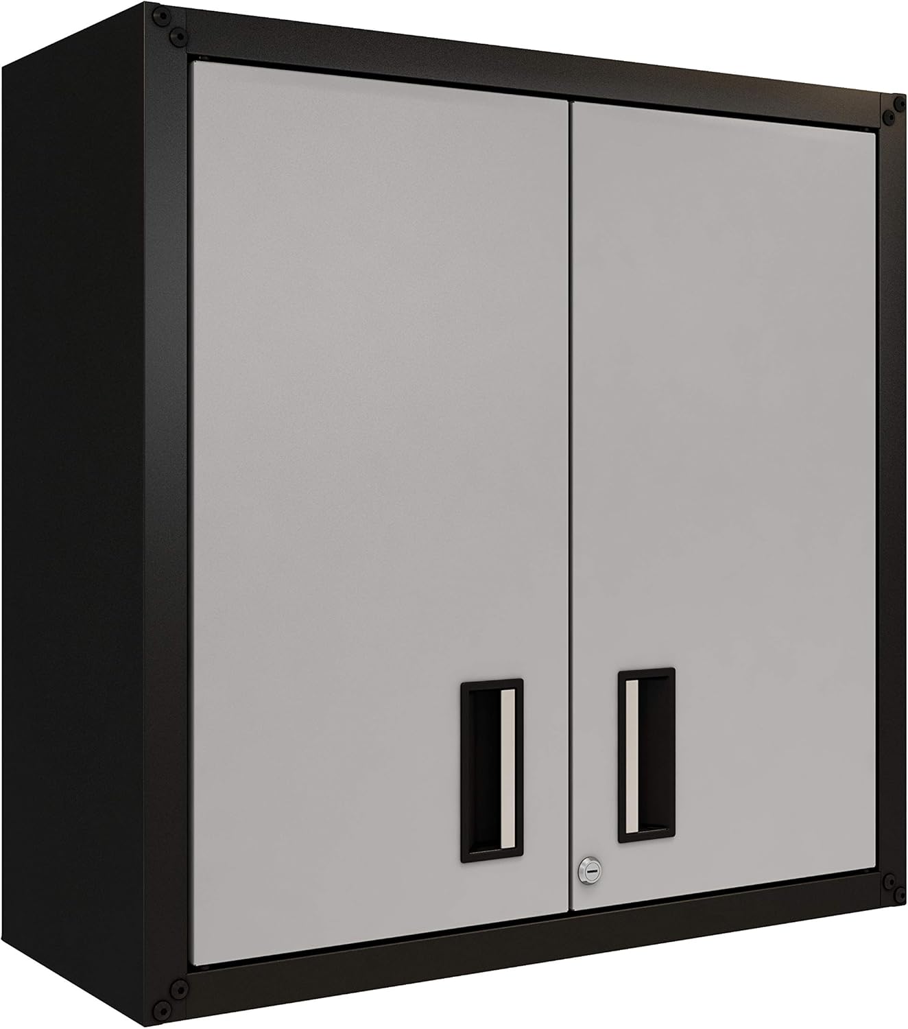 itbe for Home Ready-to-Assemble Wall Steel Cabinet with Two Doors (Black and Grey)