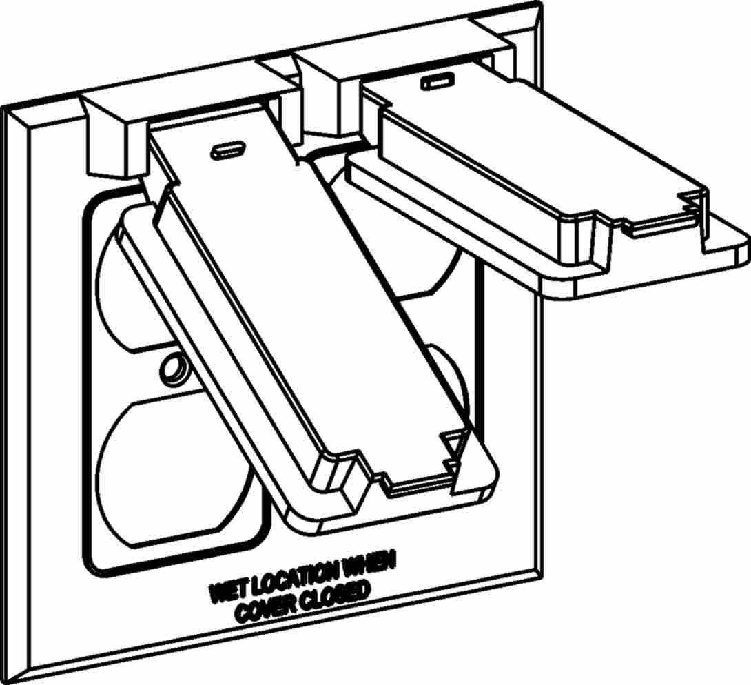 Orbit 2C-2D-W Electric Box Cover, Duplex Receptacles Zinc Weatherproof - 2-Gang