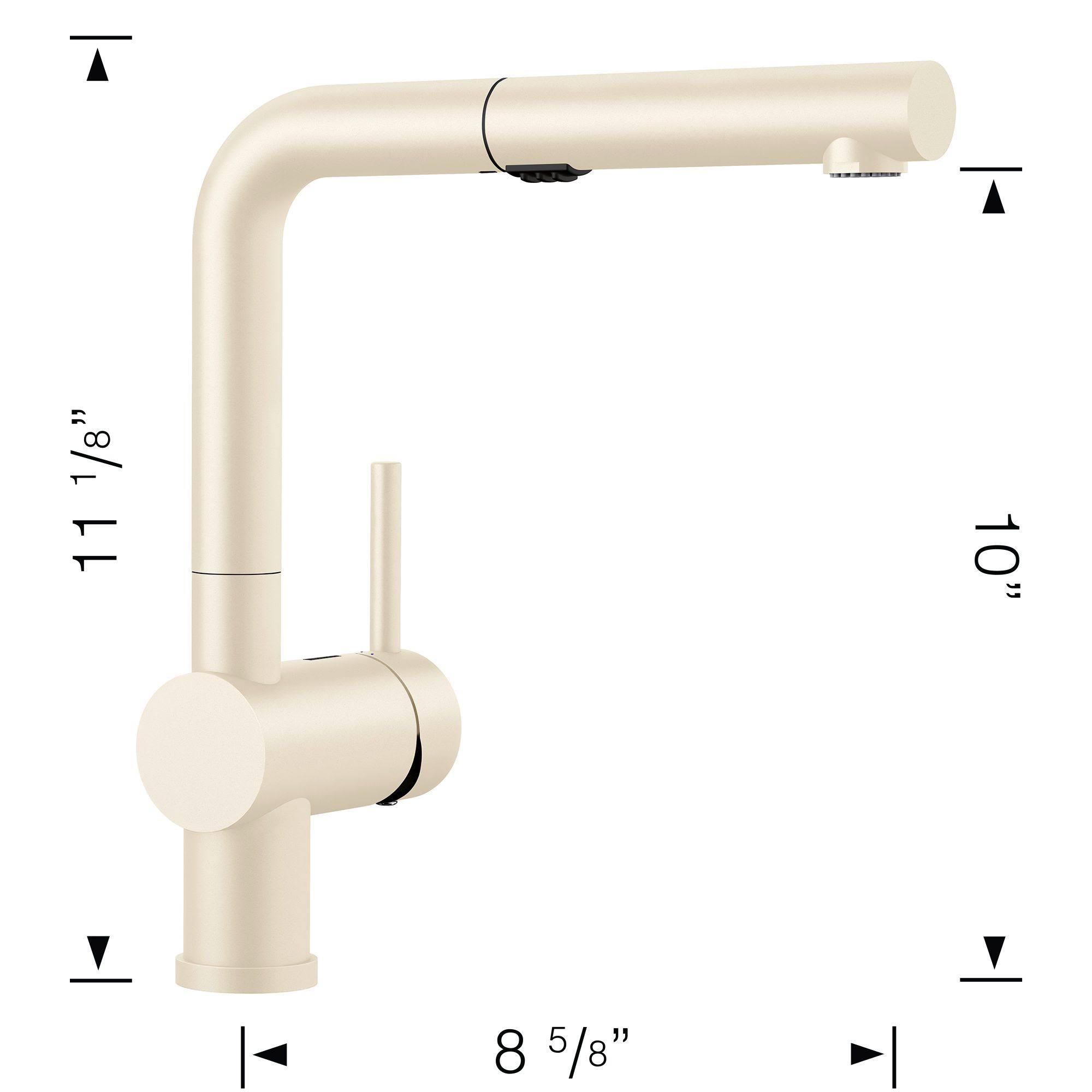 Blanco 526372 Linus Pull Out Single Handle Kitchen Faucet with Accessories Finish: Biscuit