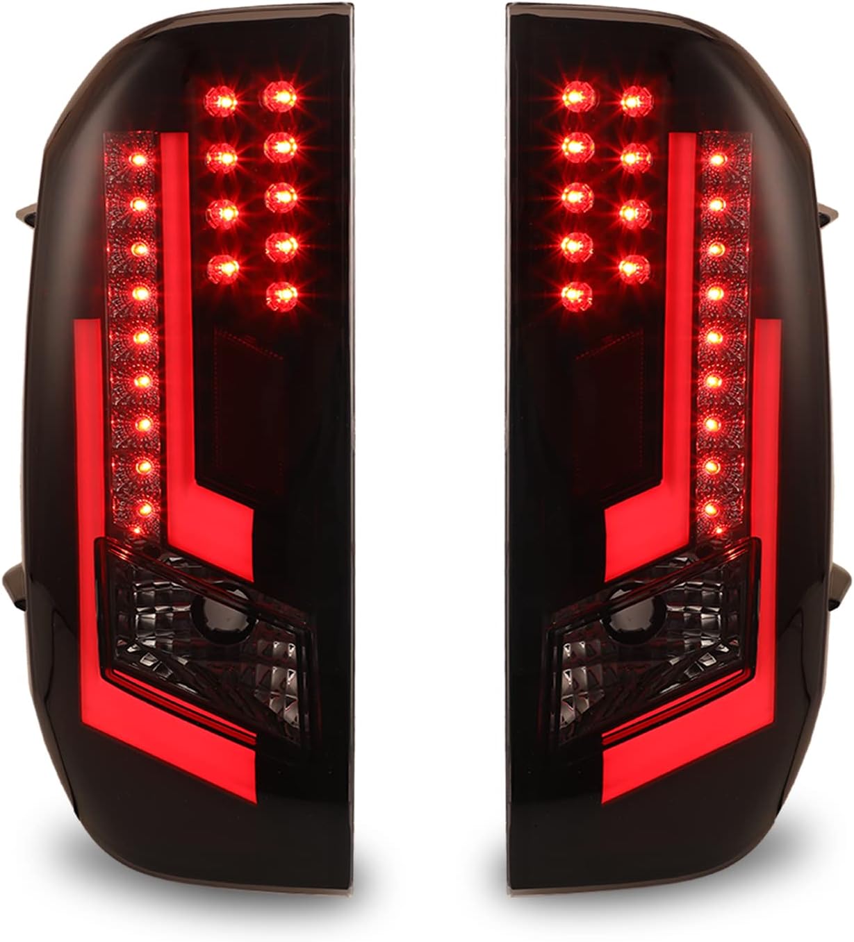 Tail Lights Plug and Play Rear Light Taillamp Fit for 2014 2015 2016 2017 2018 2019 Toyota Tundra Part Brake Reverse Taillight - Matte Black/Clear Len