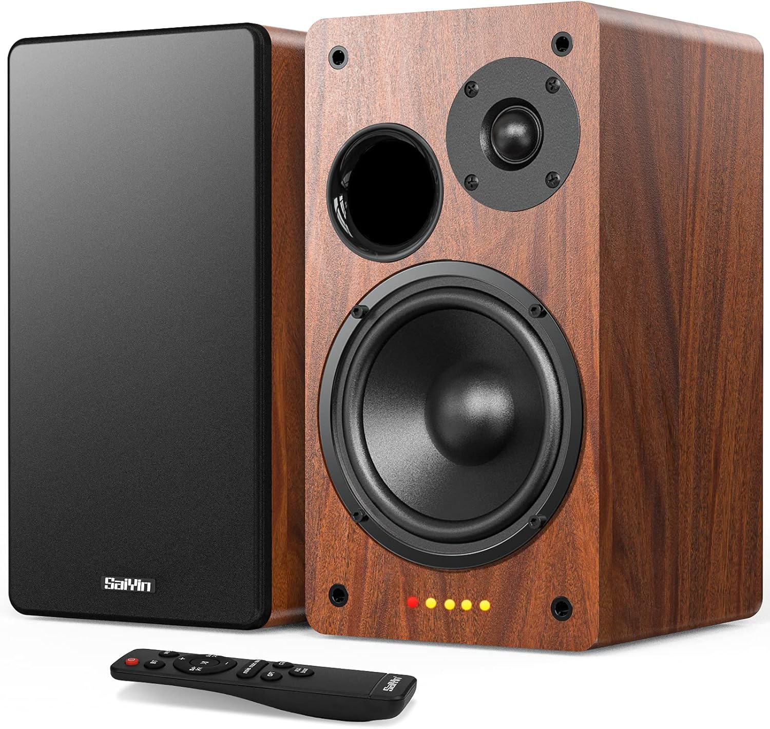 Bluetooth Bookshelf Speaker, Powered Speakers 2.0 Stereo 36W X 2 Active Studio Monitors with Optical/Coxial/RCA inputs/Subwoofer Line Out for Turntable, TVs