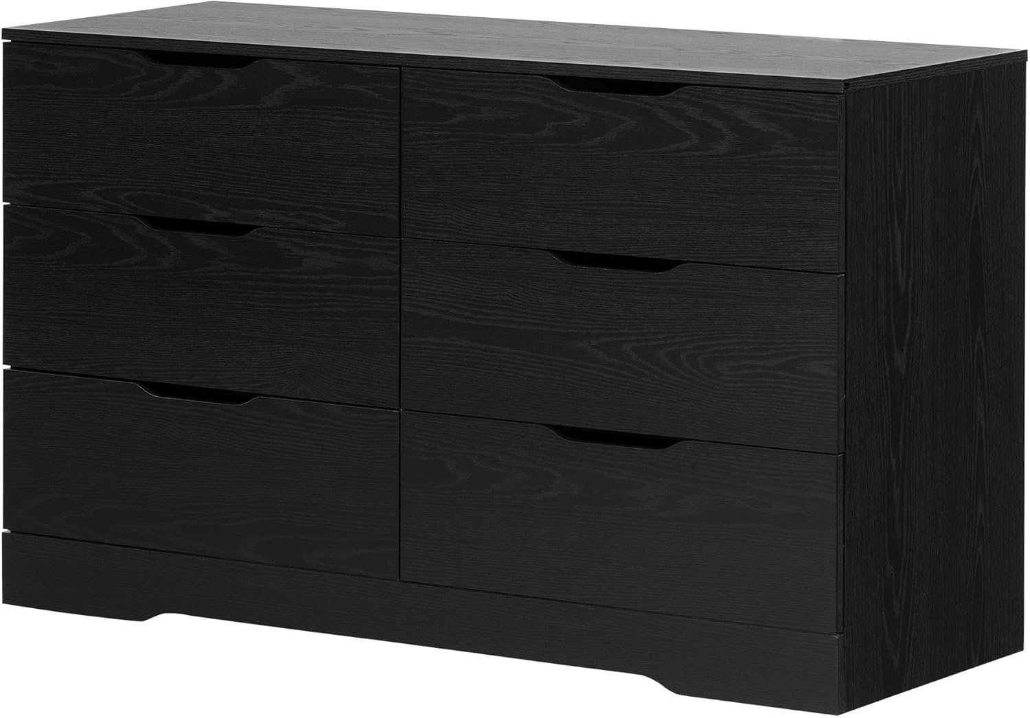 South Shore Holland 6-Drawer Double Dresser, Black Oak