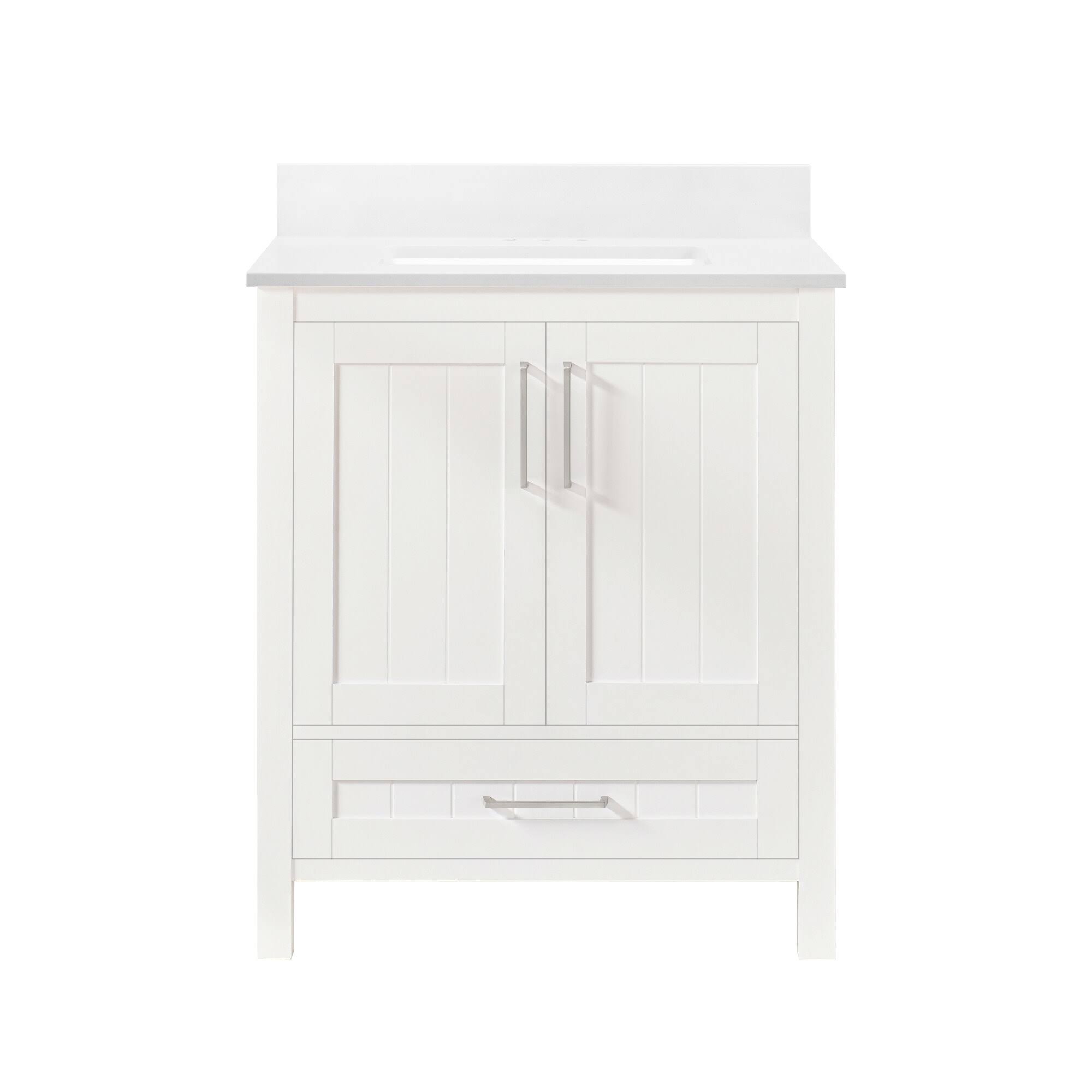 Ove Decors 15VVA-KANS30-007FE Kansas 30 inch Bathroom Vanity Combo with Top and BACKSLPLASH in White
