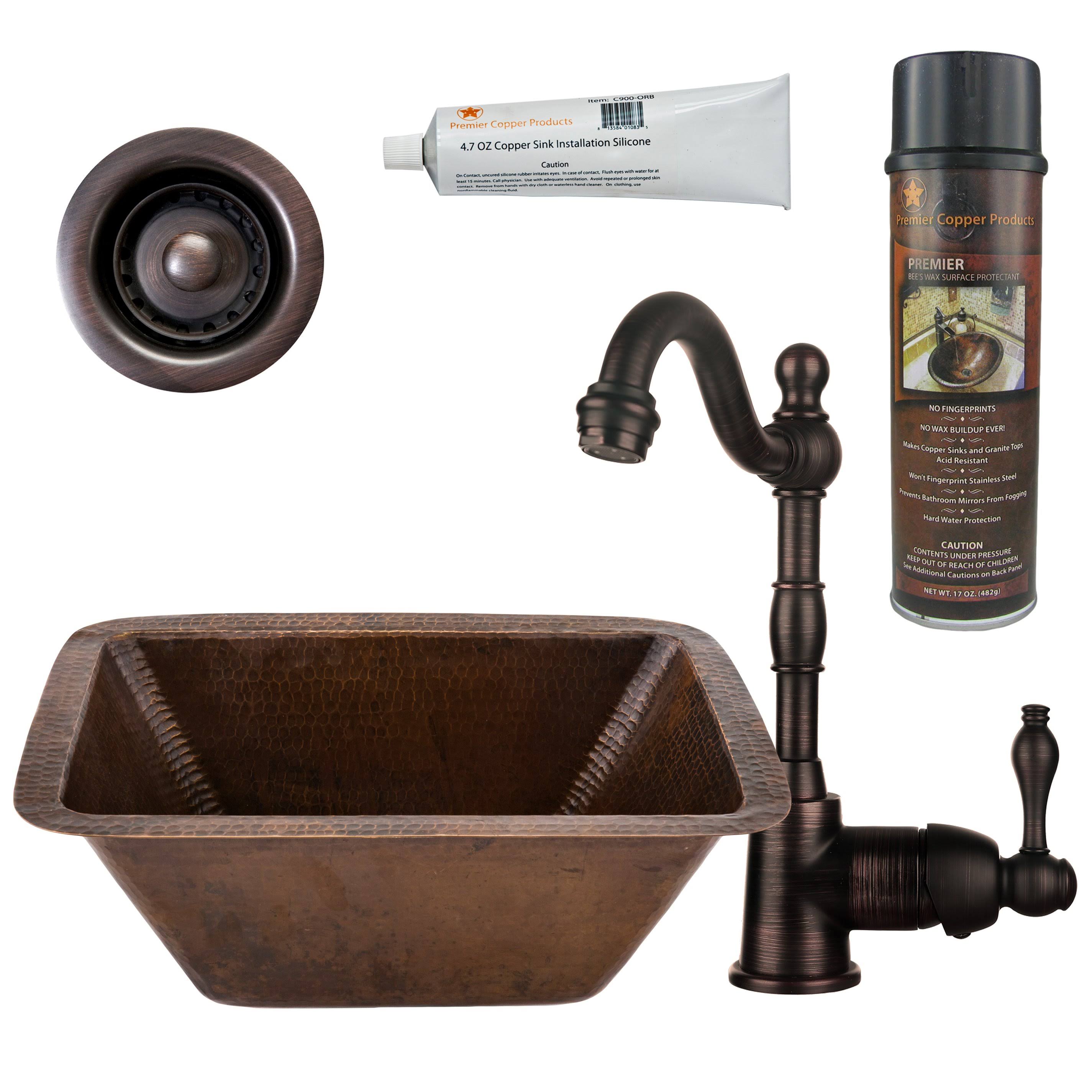 Premier Copper Products - BSP4_BRECDB2-B Bar/Prep Sink, Faucet and Accessories Package