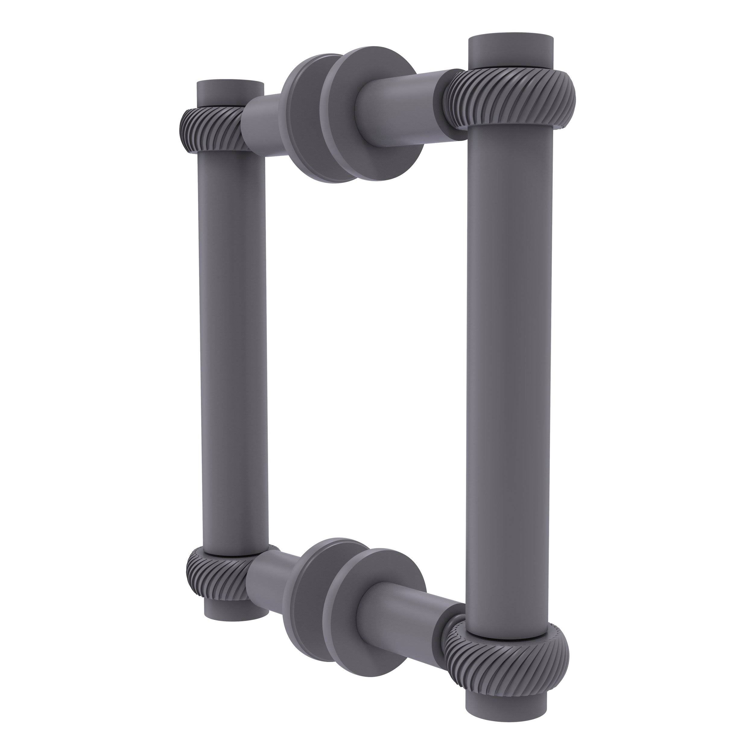 Allied Brass 404T-6BB-GYM 6 in. Contemporary Back to Back Shower Door Pull with Twisted Accent Matte Gray