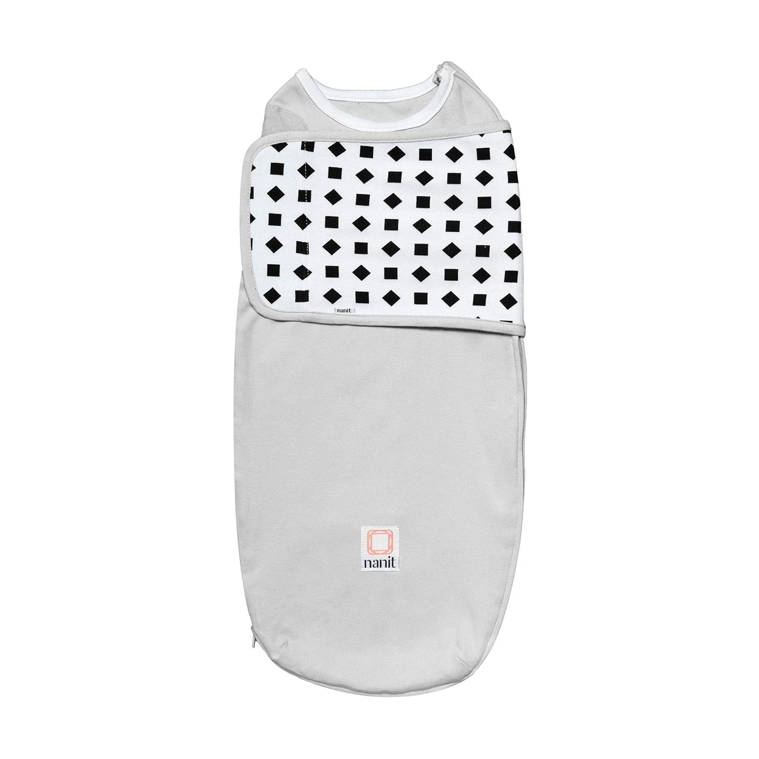 Nanit Breathing Wear Starter Pack – 100% Cotton Swaddle & Breathing Band, Works with Nanit Pro Baby Monitor to Track Breathing Motion, Like Your Hand On Their Heart from Anywhere, Small, Pebble Grey