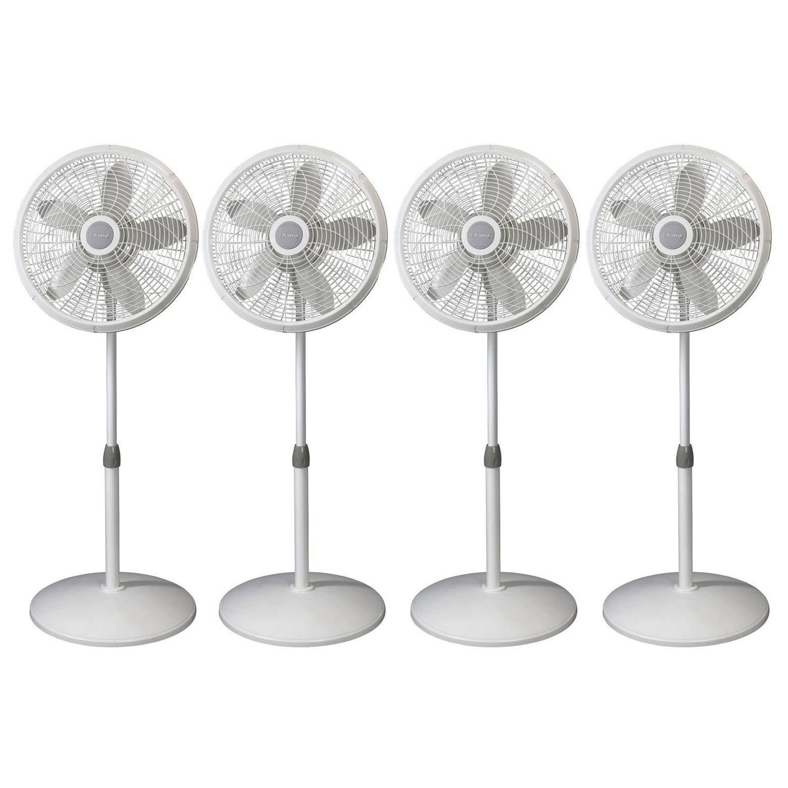 Lasko 18 inch Elegance Performance Oscillating Standing Pedestal Fan (4 Pack)