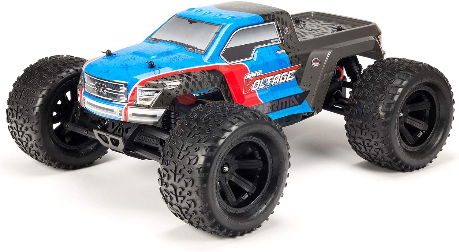 ARRMA RC Monster Truck: 1/10 Granite Voltage MEGA 2WD SRS RTR with 2.4GHz Radio | 1800mAh 6C NiMH Battery | Charger | 1:10 Scale (Blue/Black), ARA102727T2