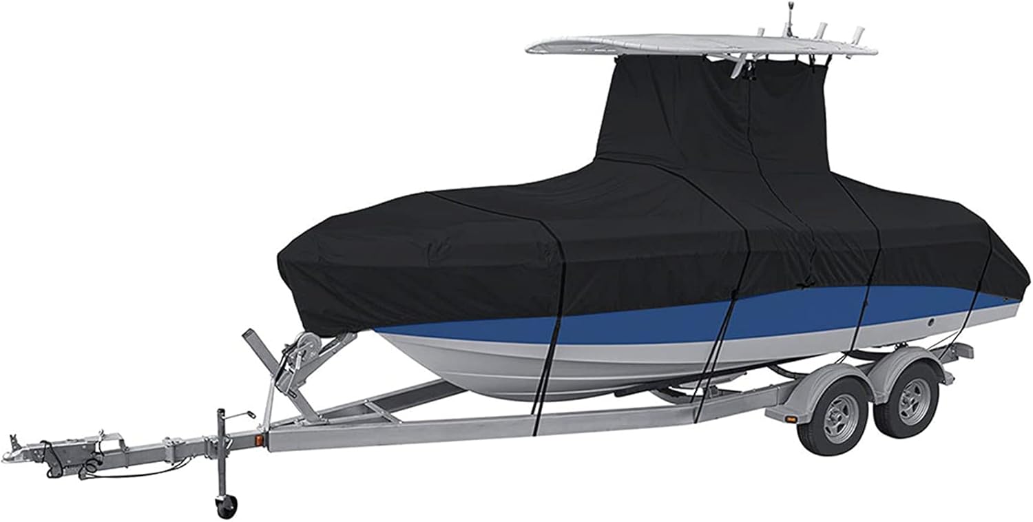 WFLNHB 420D Heavy Duty Center Console T-Top Roof Boat Cover Replacement for StormPro Center Console Style Boats with T-Top Roofs