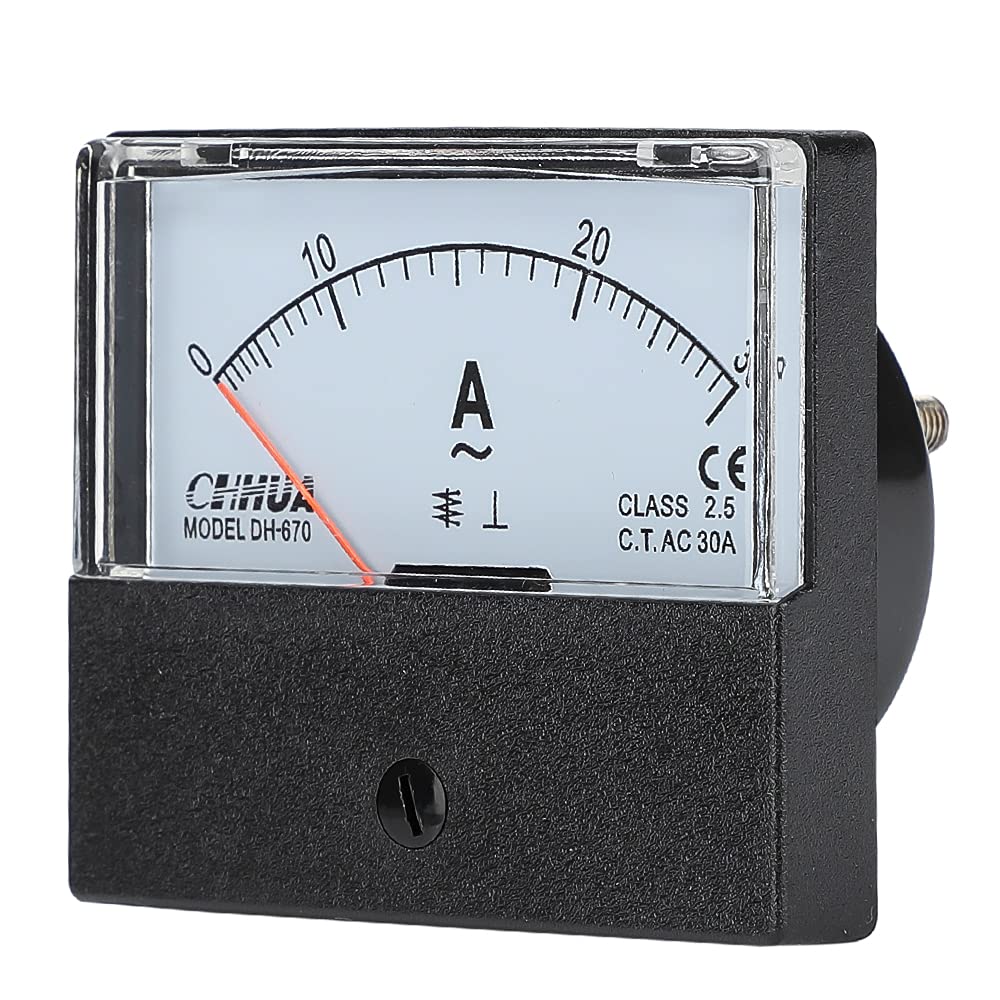 CHHUA Ammeter DH-670 AC0-30A Analog Amp Meter Gauge Rectangle Panel Meter Current Tester