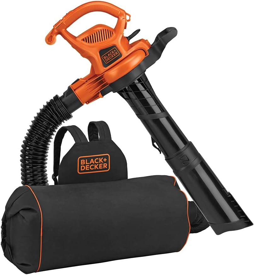 BLACK+DECKER 3-in-1 Electric Leaf Blower, Leaf Vacuum, Mulcher (BEBL7000)