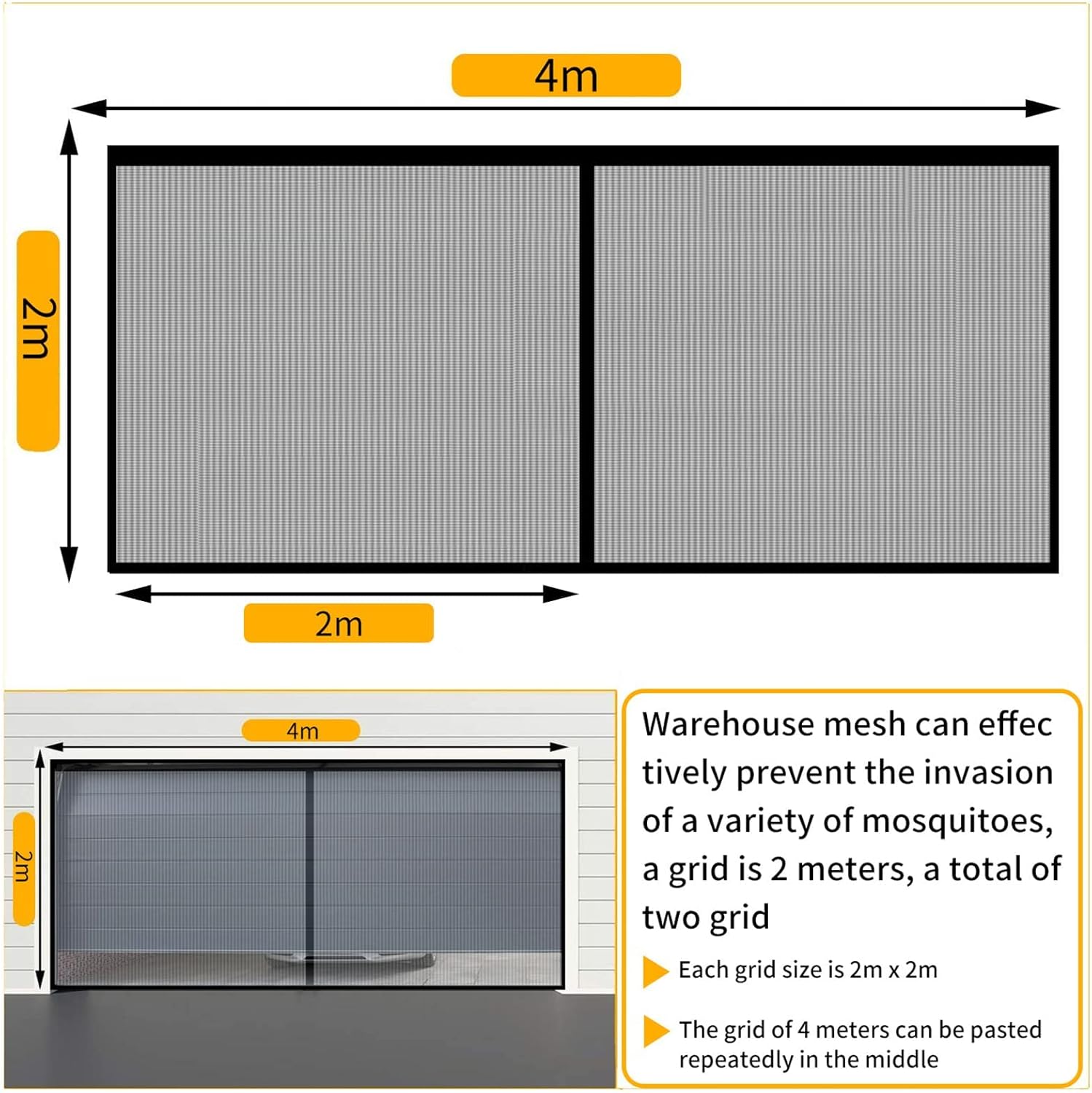 Magnetic Garage Door Screen for 2 Car,Magnetic Screen Garage with Retractable Fiberglass Mesh and Heavy Duty Weighted Bottom,Hands Free Magnetic Garage Net Screen Door,Asy Assembly Pass(156x84in)