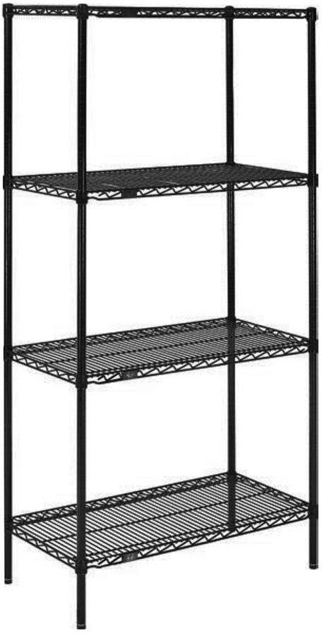 Nexel Black Epoxy Wire Shelving Starter 54x22W x 18x22D x 86x22H 18548B