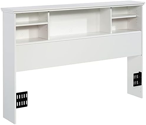 Sauder River Ranch Wooden Full-Queen Bookcase Headboard in Glacier White