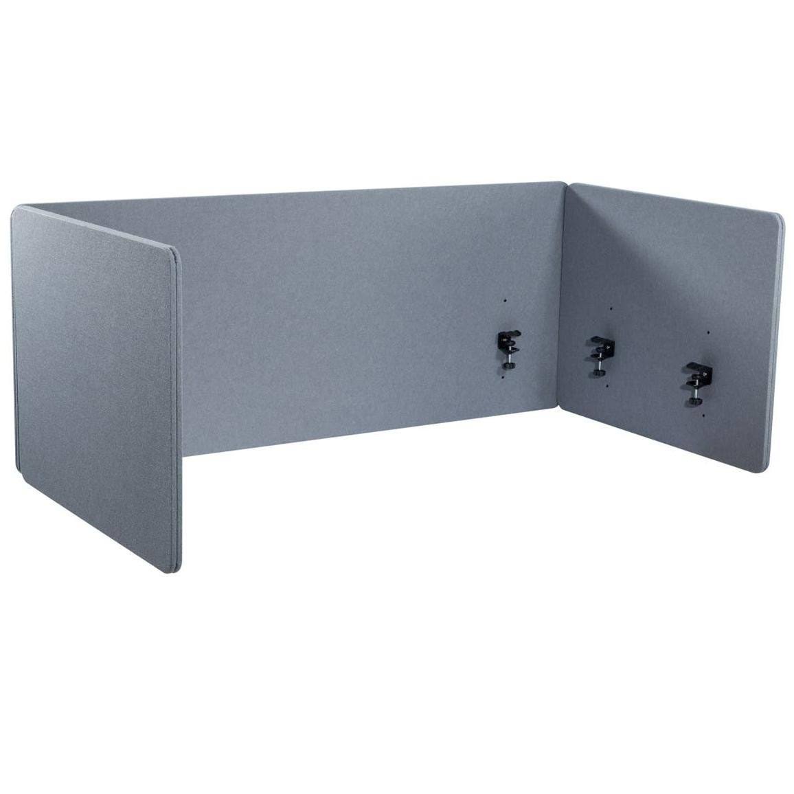 Monoprice Desktop 3-Side Clamp-On Fiber Privacy Partition Panel Desk Divider Barrier Large 60in x 24in x 1in and 30in x 24in x 1