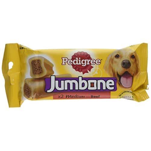 Pedigree Jumbone Medium Dog Treat with Beef, 2 Treats (Pack of 12)
