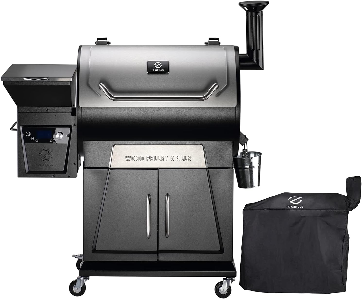 Z Grills Wood Pellet Grill 2021 Digital Controls BBQ Smoker ,700SQ.IN. Cooking Area Versatility with Cover and Temperature Probes(Black)