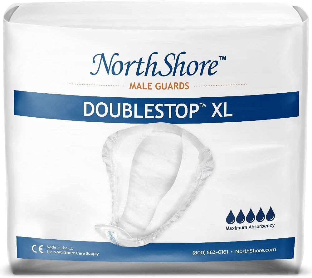 NorthShore DoubleStop XL Male Guards for Men, Case/84 (6/14s) Pack of 2
