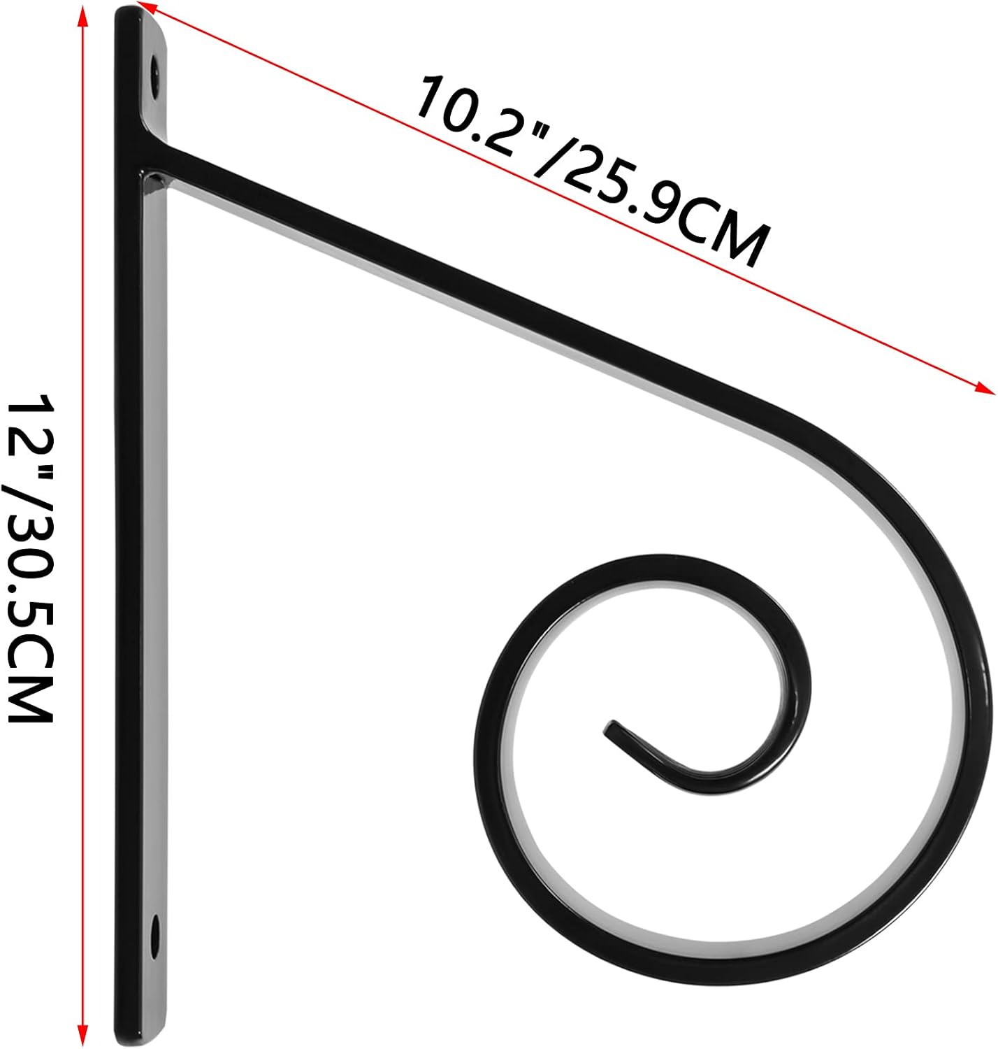 HOMEPLUS007 Wall Mounted Curved Handrail,Handrail Railings,Wall Mounted Handrails Wrought Iron Railing Fits 1 or 2 Stairs Rail Pack of 2