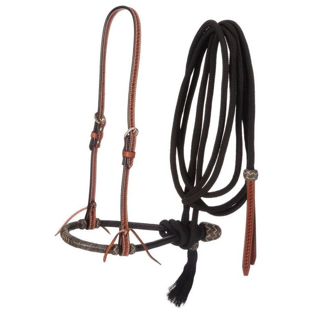 Tough 1 Bridle Basket Weave Bosal Cord Mecate Popper 45-317B Black