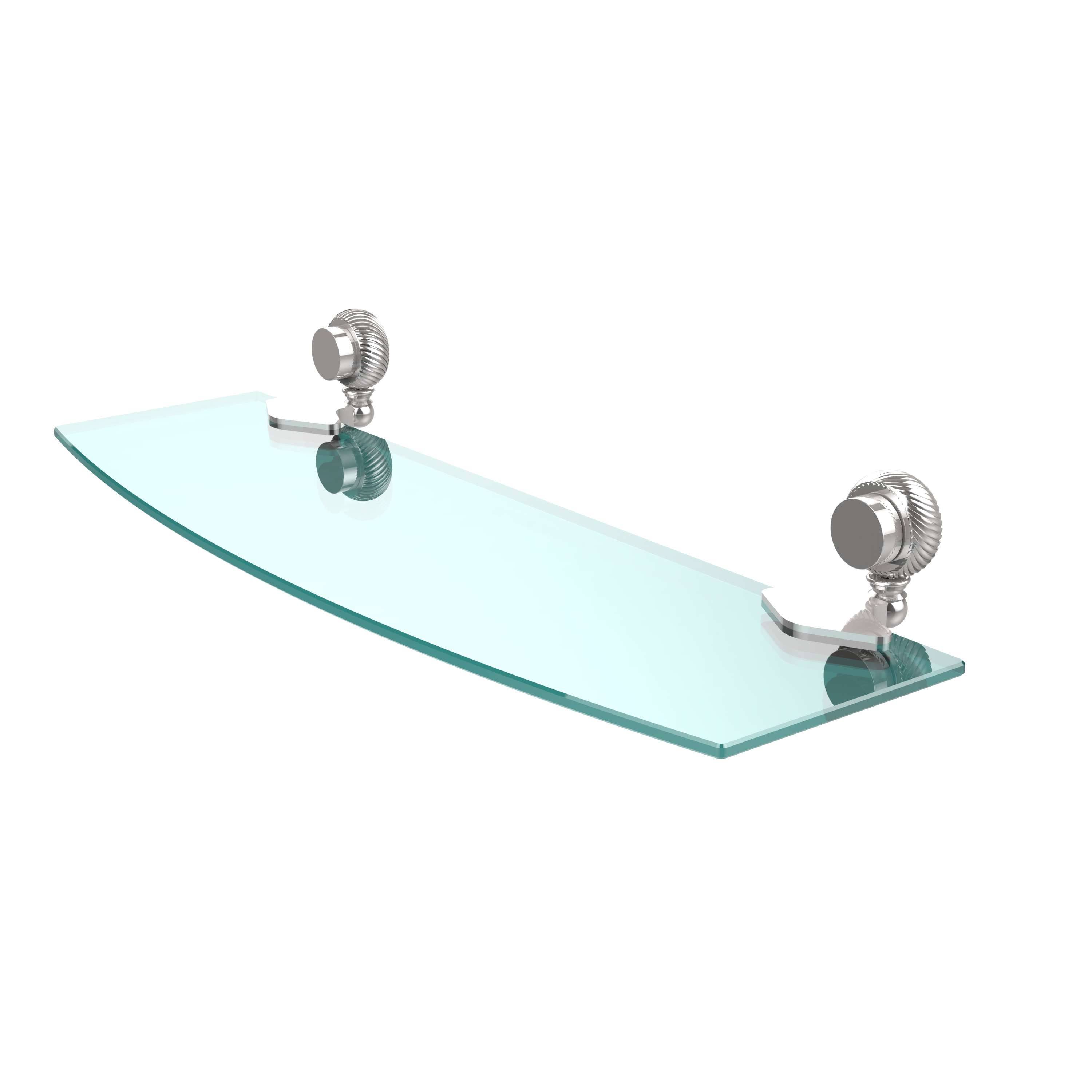Allied Brass Venus Collection Glass Shelf with Twist Accents - Polished Chrome - 18 inch