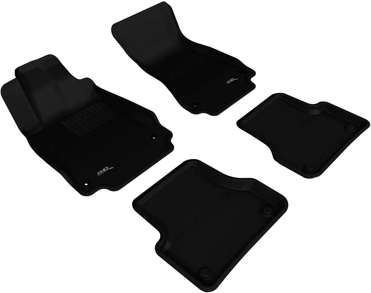 3D MAXpider - L1AD02301509 Complete Set Custom Fit All-Weather Floor Mat for Select Audi A7 Models - Kagu Rubber (Black)