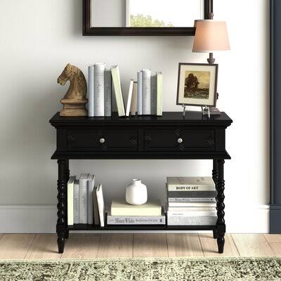 Wilks 36x22 Console Table Astoria Grand Color: Satin Black