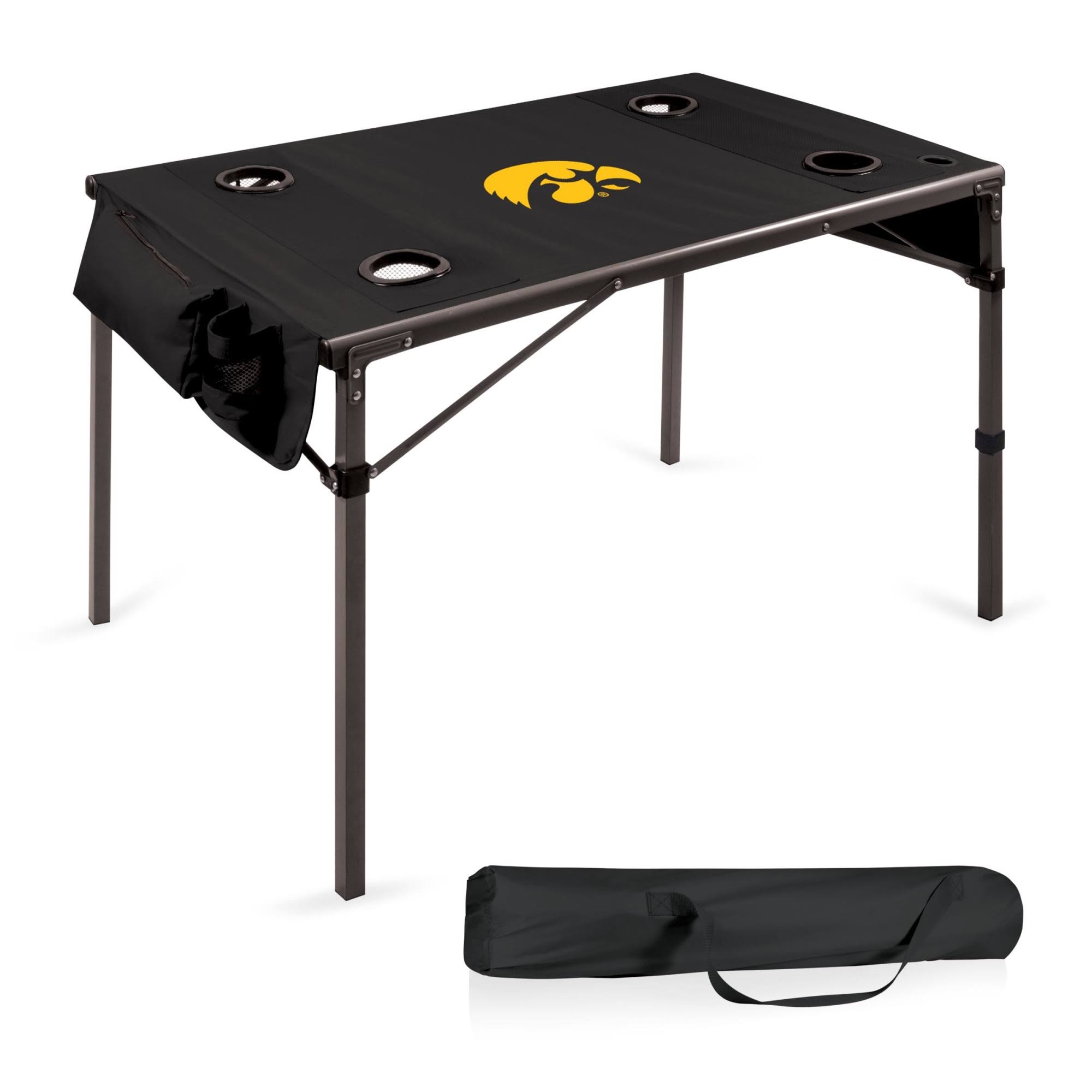 Iowa Hawkeyes Black Travel Table