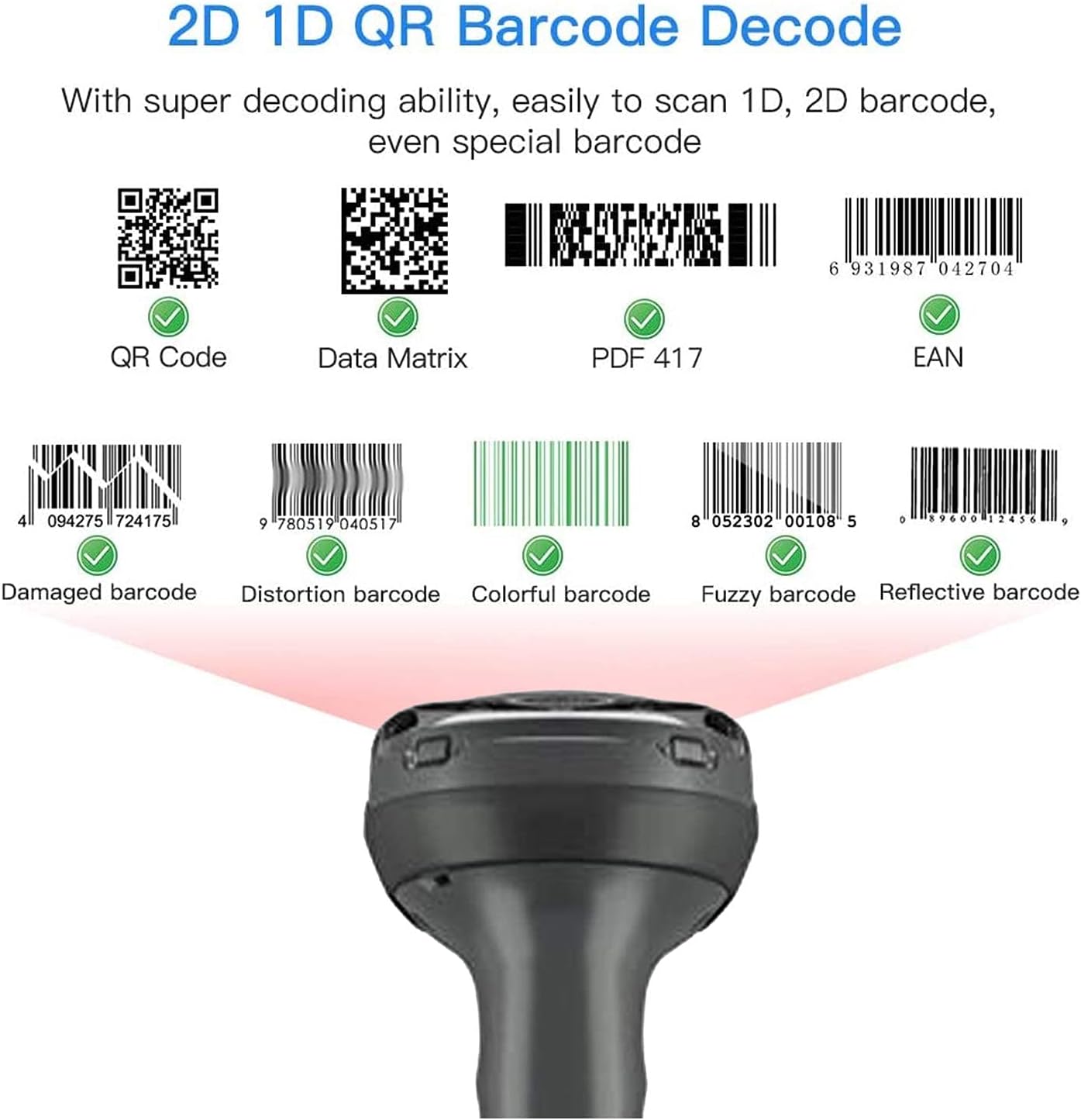 Zebra DS2278 Series Cordless Handheld Standard Range Area Imager Kit with Presentation Cradle and USB Kit, Black (DS2278-SR7U2100PRW)