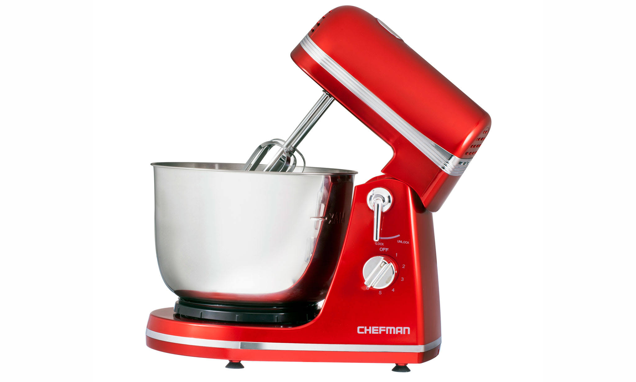 Chefman Legacy Series Power Stand Mixer, Red