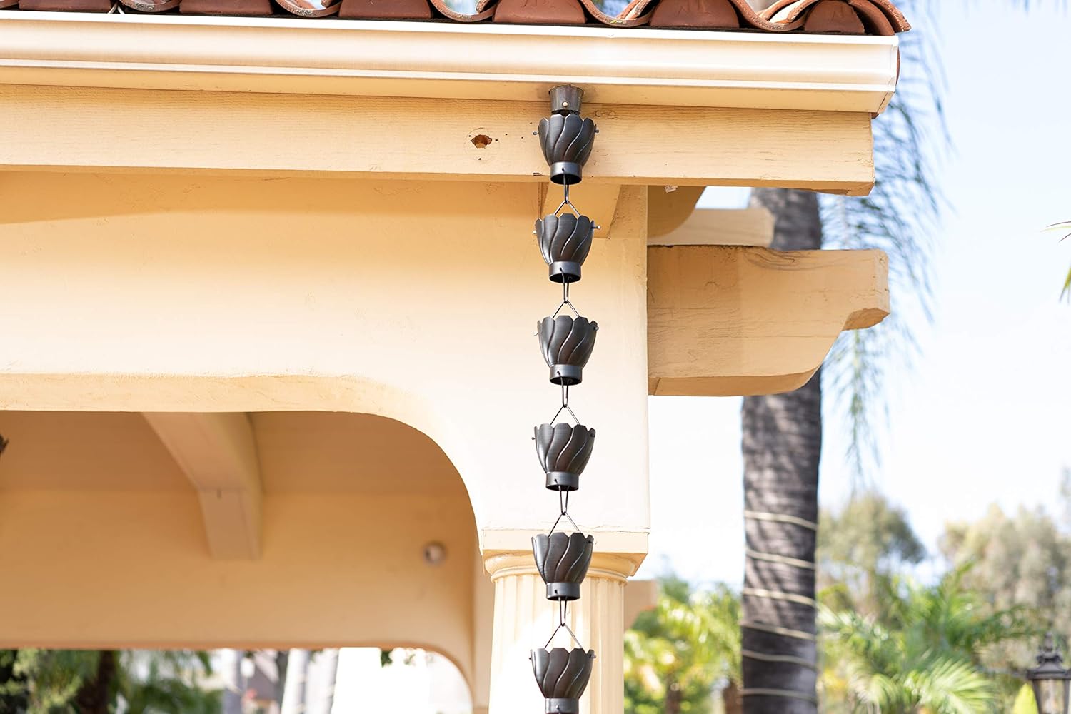 Monarch Rain Chains 19135 (Black Powder Coated) Monarch Aluminum Extra Large Akira Rain Chain, 8-1/2 Feet Length Pack of 2