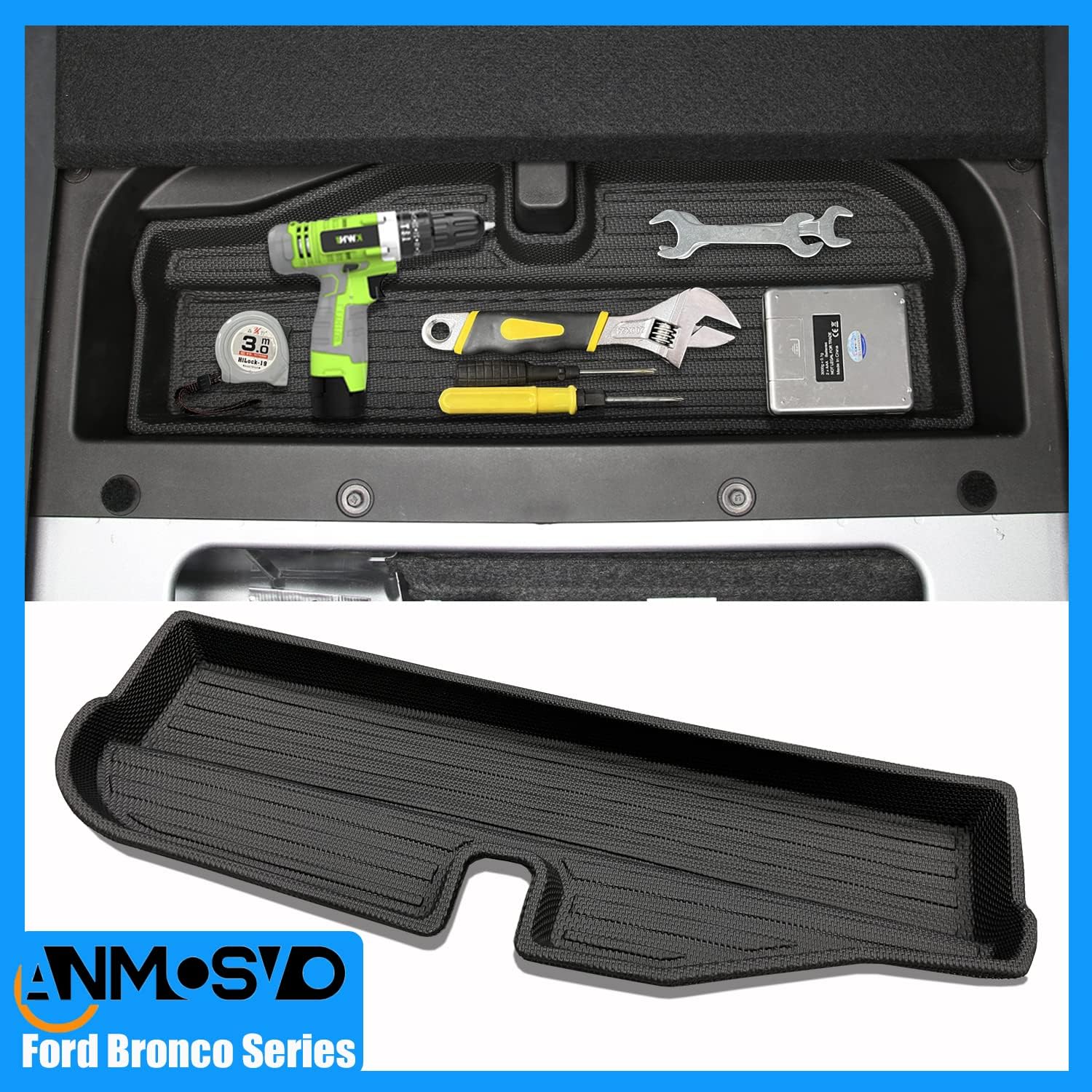 for Ford Bronco Rear Trunk Mat - Waterproof & Odorless Cargo Liner Storage Mat for 2021 2022 2/4-Door Ford Bronco Accessories