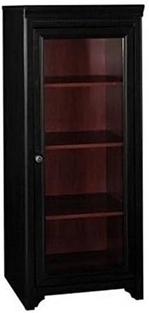 BOWERY HILL Audio Cabinet with 2 Adjustable Shelves in Antique Black