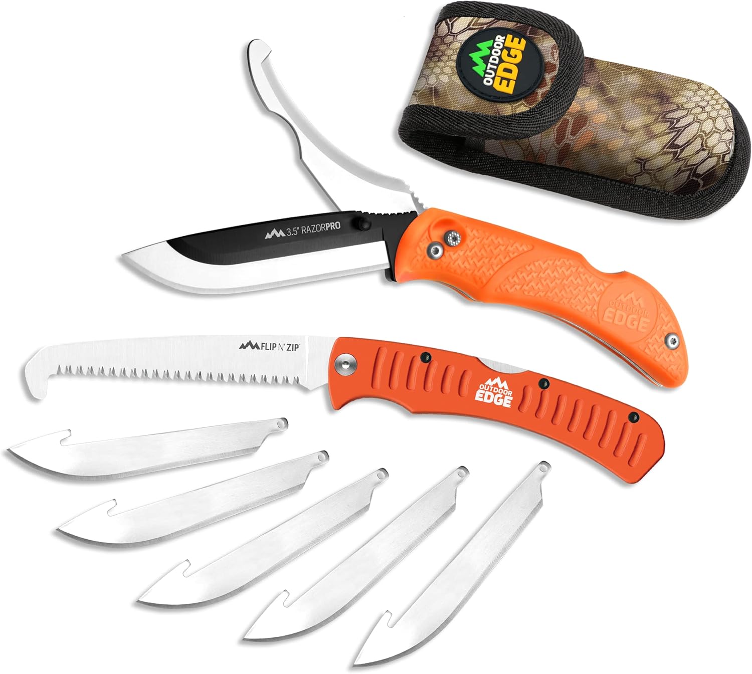 Outdoor Edge RazorPro - Double Blade Folding Hunting Knife with 3.5