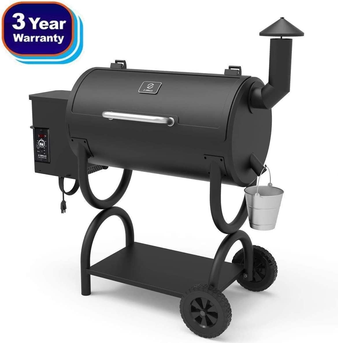 Zcooks 550B Smart Wood Pellet Grill 8 in 1 Auto Temperature Control Outdoor Backyard Cookout BBQ Smoker 560 SQ Inches Cooking Area Patio Barbecue Grills Black