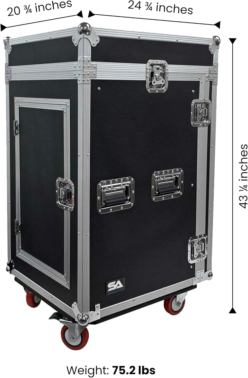 Seismic Audio Speakers 16 Space Rack Case with 10 Space Slant Mixer Top and DJ Work Table, PA/DJ Pro Audio Road Case