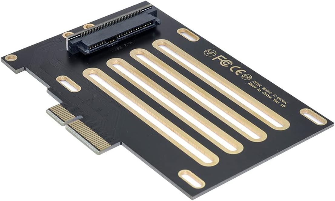 Cablecc PCI-E 3.0 4.0 to SFF-8643 Card Adapter and U.2 U2 SFF-8639 NVME PCIe SSD Cable for Mainboard SSD Pack of 2